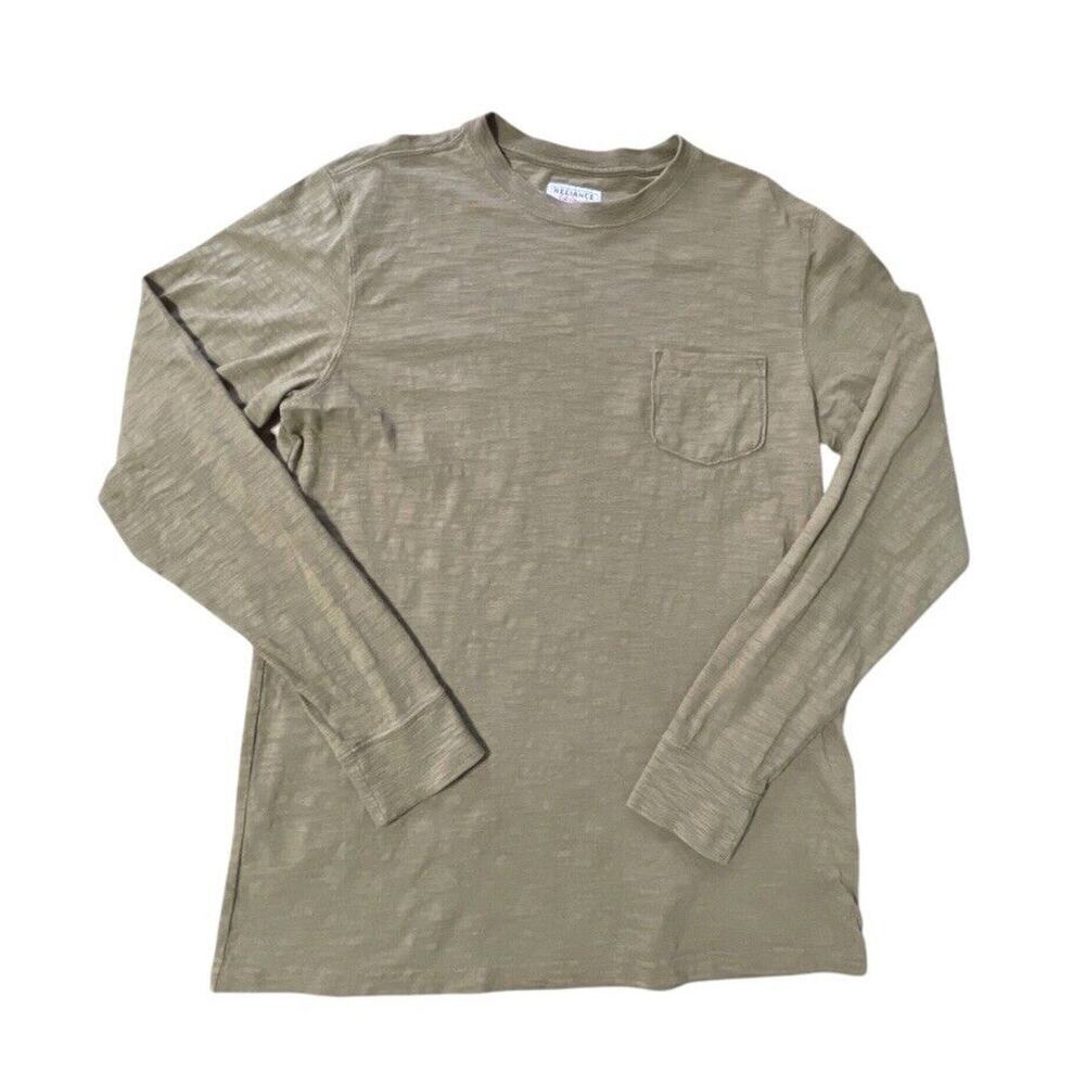 Guideboat Co. Reliance LS Cotton Slub Pocket T-Shirt Peru Olive Green Large Men